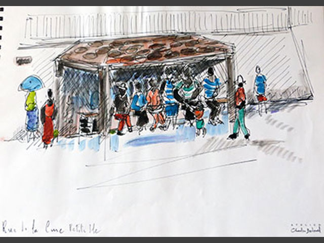 3_C34-page9_Aquarelle_Abribus-à-Petite-Ile_Réunion-2000_42x29,7