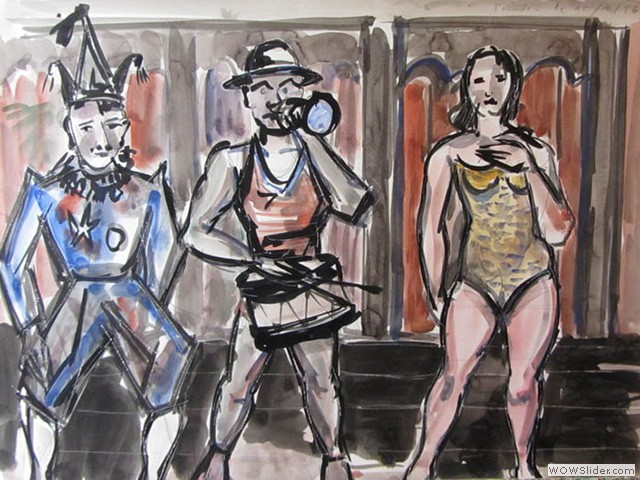 22-N318 Cirque-Parade 1956 Aquarelle-63x48