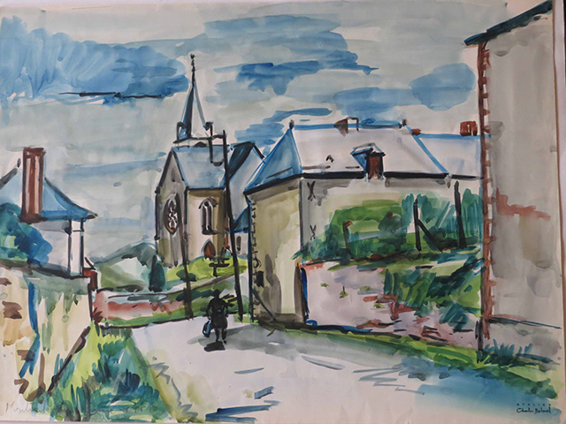 01-Montreuil sur Maine-1955-Aquarelle-65x50-N1123