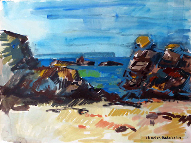 06-Côte d'Emeraude-1973-Gouache-65x50-N1128