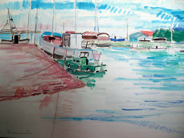 09-Noirmoutier 1976-Aquarelle-65x50-N751