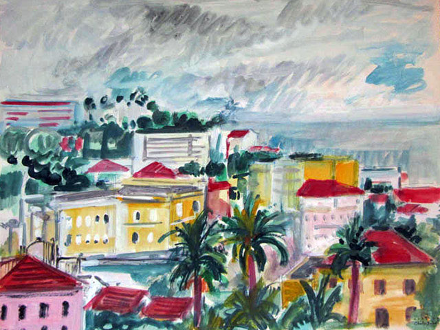 15-Le Vieux Nice-1984-Aquarelle-65x50-N341